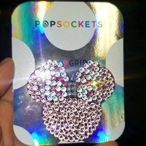 Blinged out Minnie Mouse head shaped popsocket